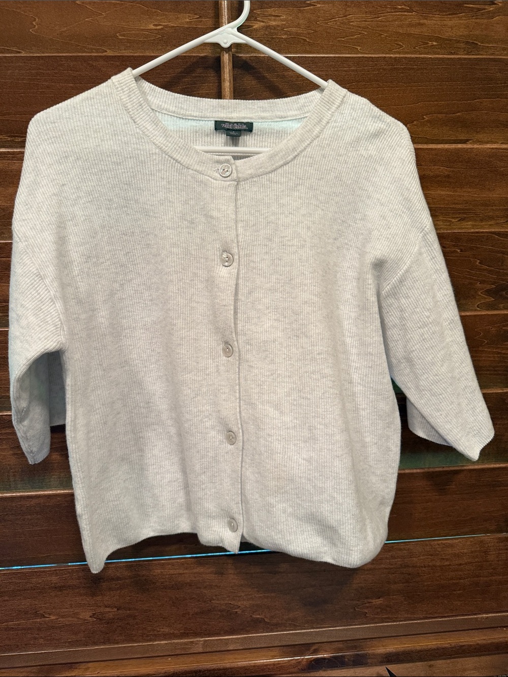 wild fable light grey Short-Sleeve Button Cardigan Sweater